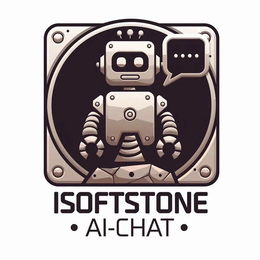 LOGO Design for isoftstone aichat Vector Icon with Text and TechInspired Design