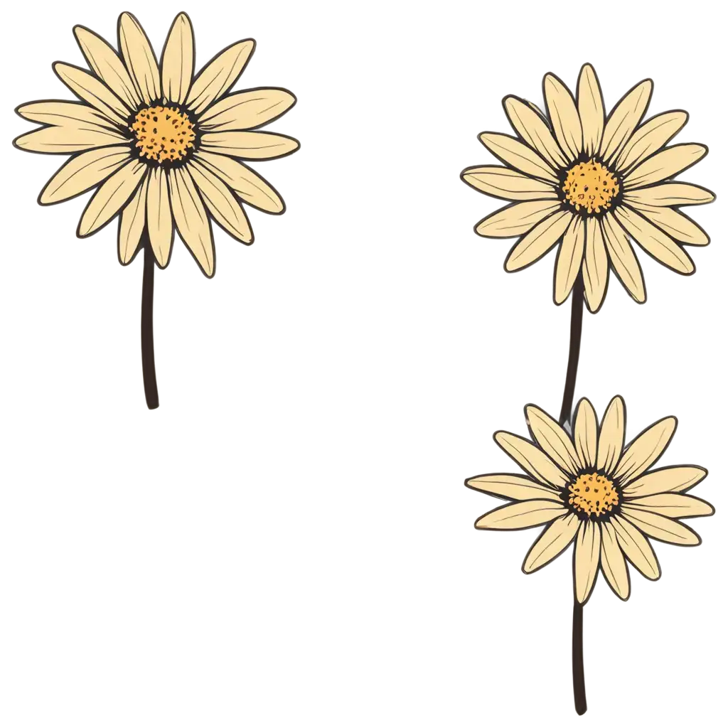 Comic-Style-Daisy-Flower-Top-PNG-Image-Vector-Format-in-3-Colors