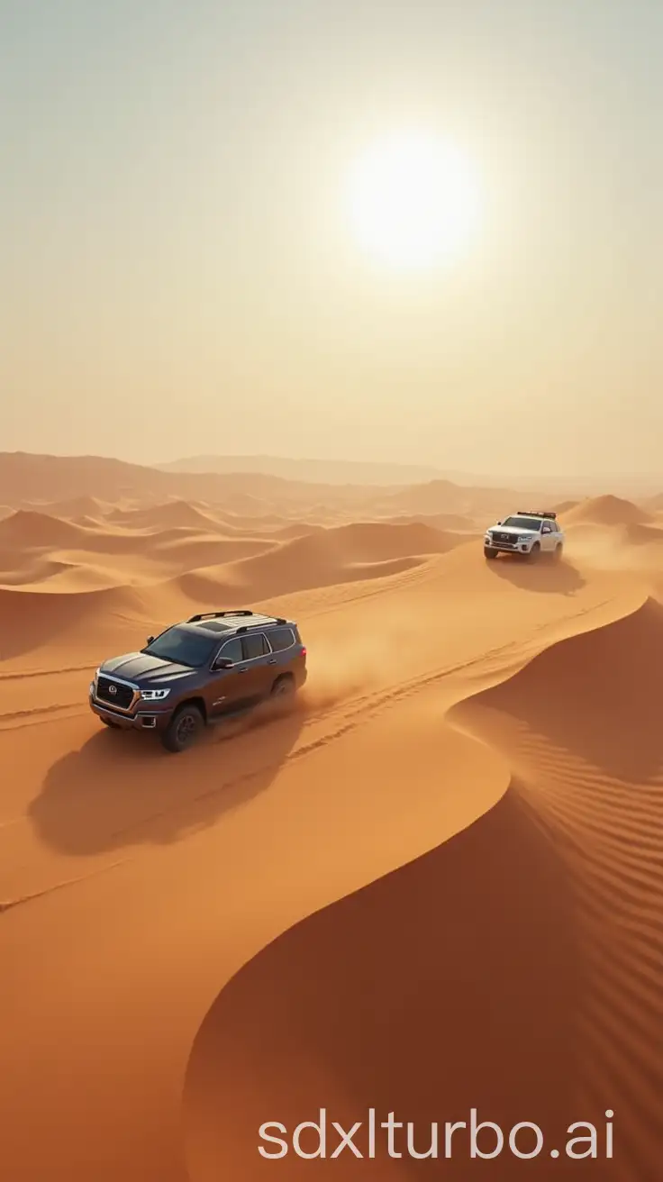 Two-SUVs-Navigating-Alashan-Desert-for-Adventure-Tourism