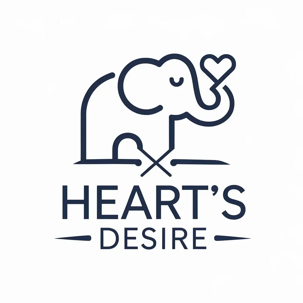 LOGO-Design-For-Hearts-Desire-Minimalistic-Elephant-Symbol-for-Internet-Industry