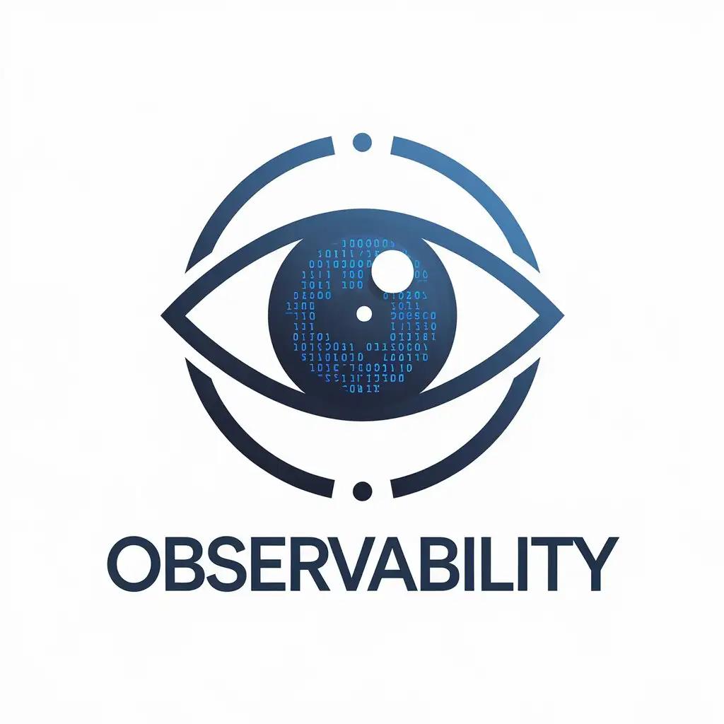 LOGO Design for Observability Eye Symbol Representing Technology Application Performance Metrics