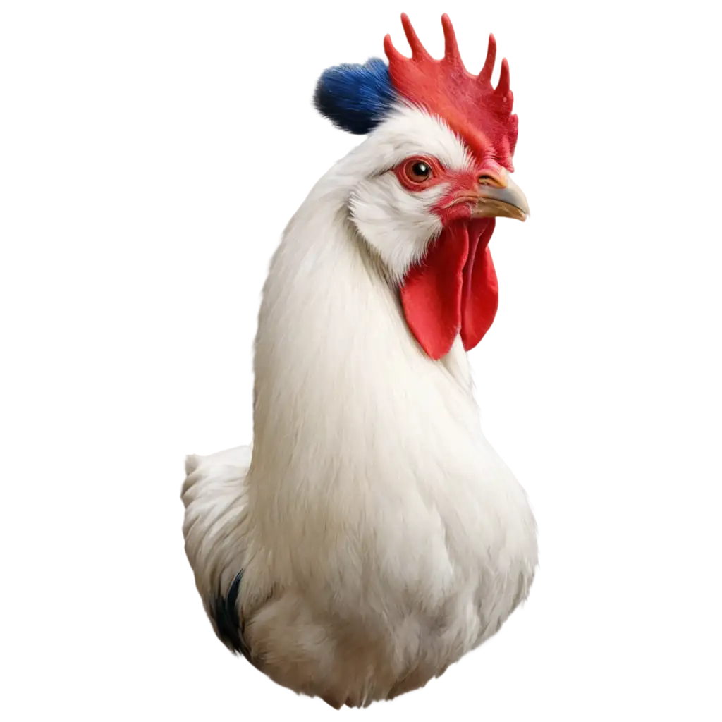 Humorous-Rooster-Head-in-Blue-White-and-Red-PNG-Image