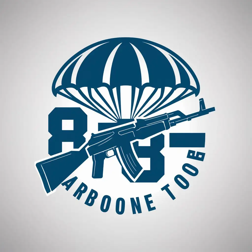 LOGO-Design-for-Airborne-Troops-Vector-Design-with-Parachute-Canopy-and-Kalashnikov-47-Theme