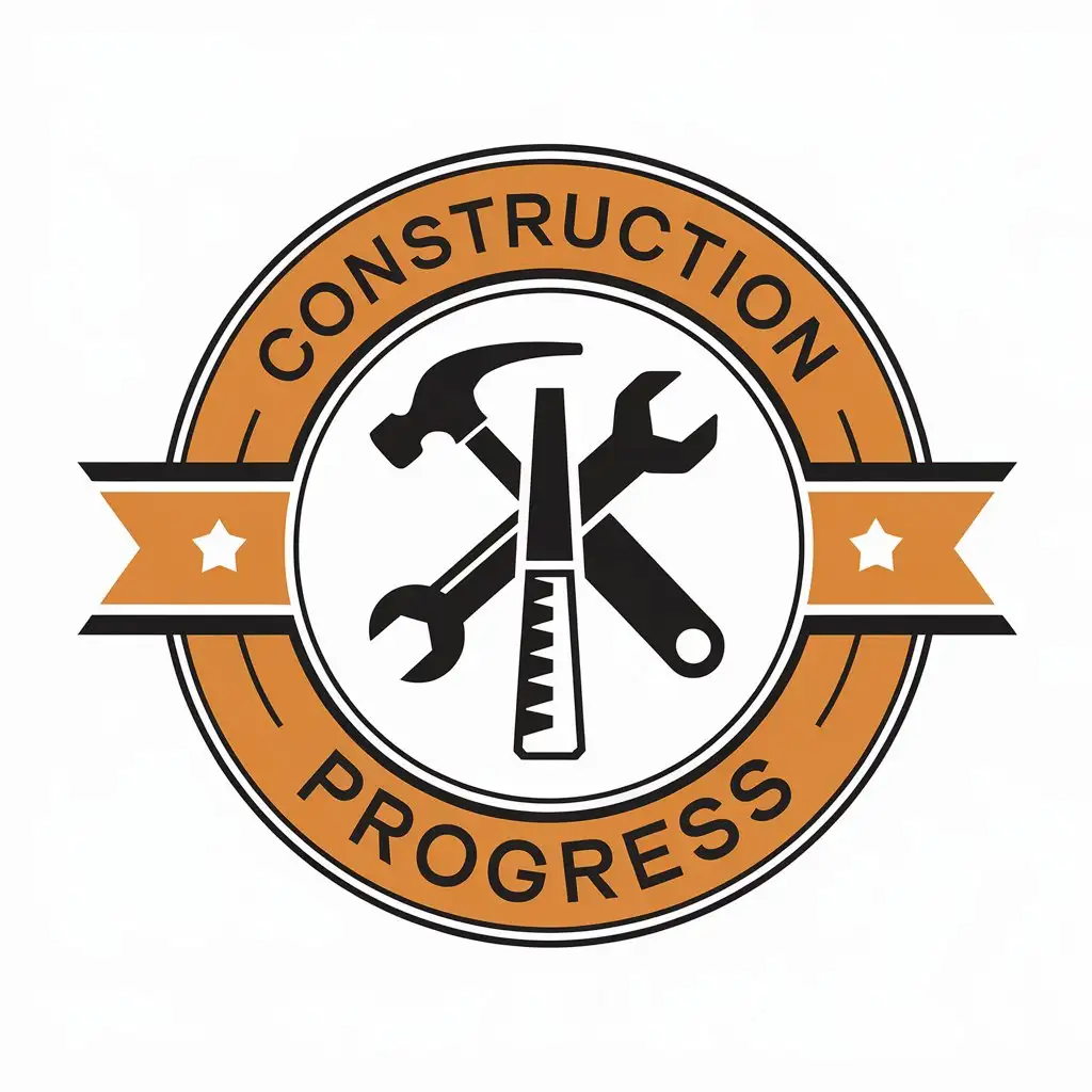 a vector logo design,with the text "Construction progress", main symbol:Construction company,Moderate,be used in Construction industry,clear background