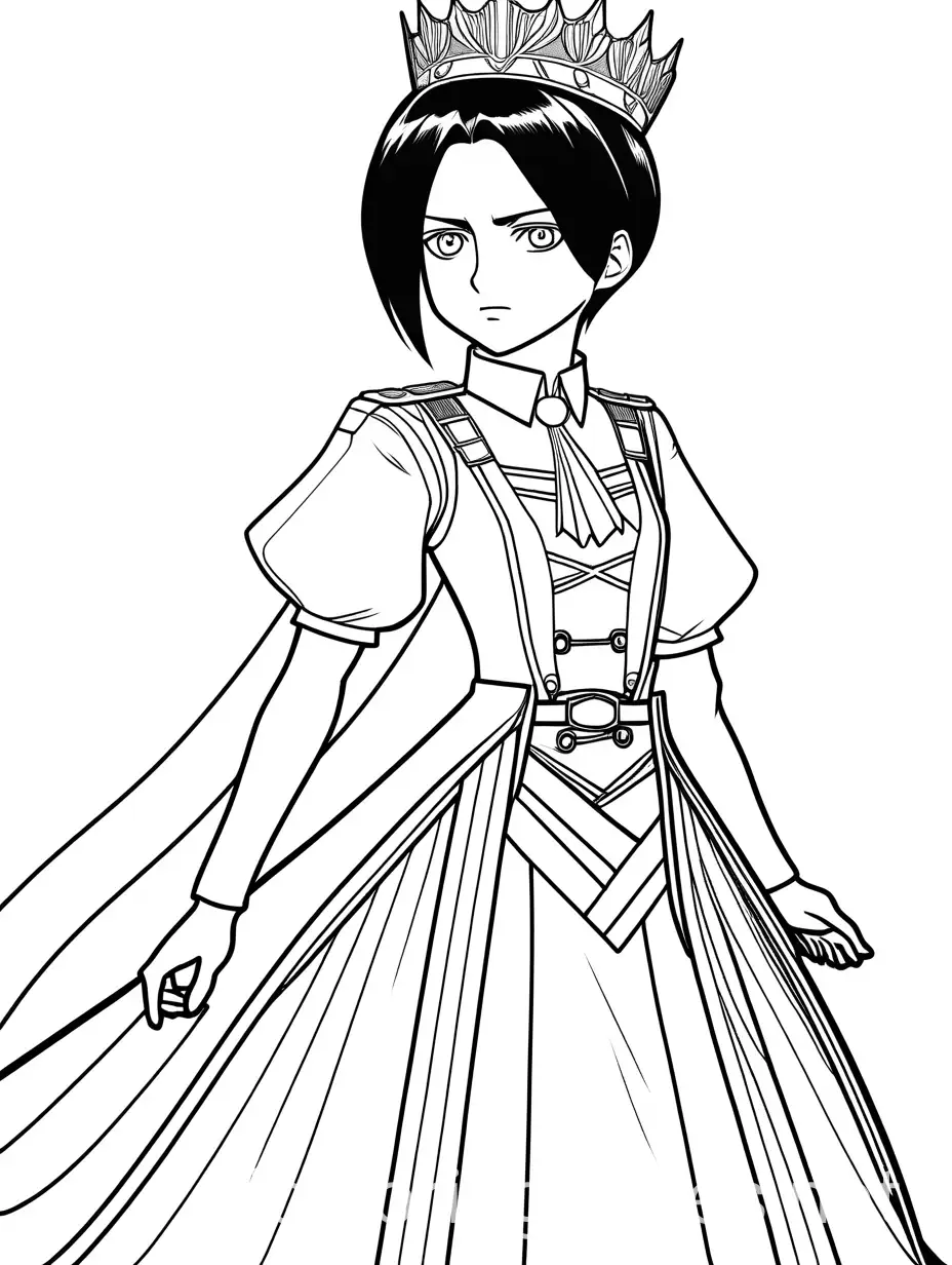 Levi-Ackerman-as-a-Princess-Coloring-Page-for-Kids