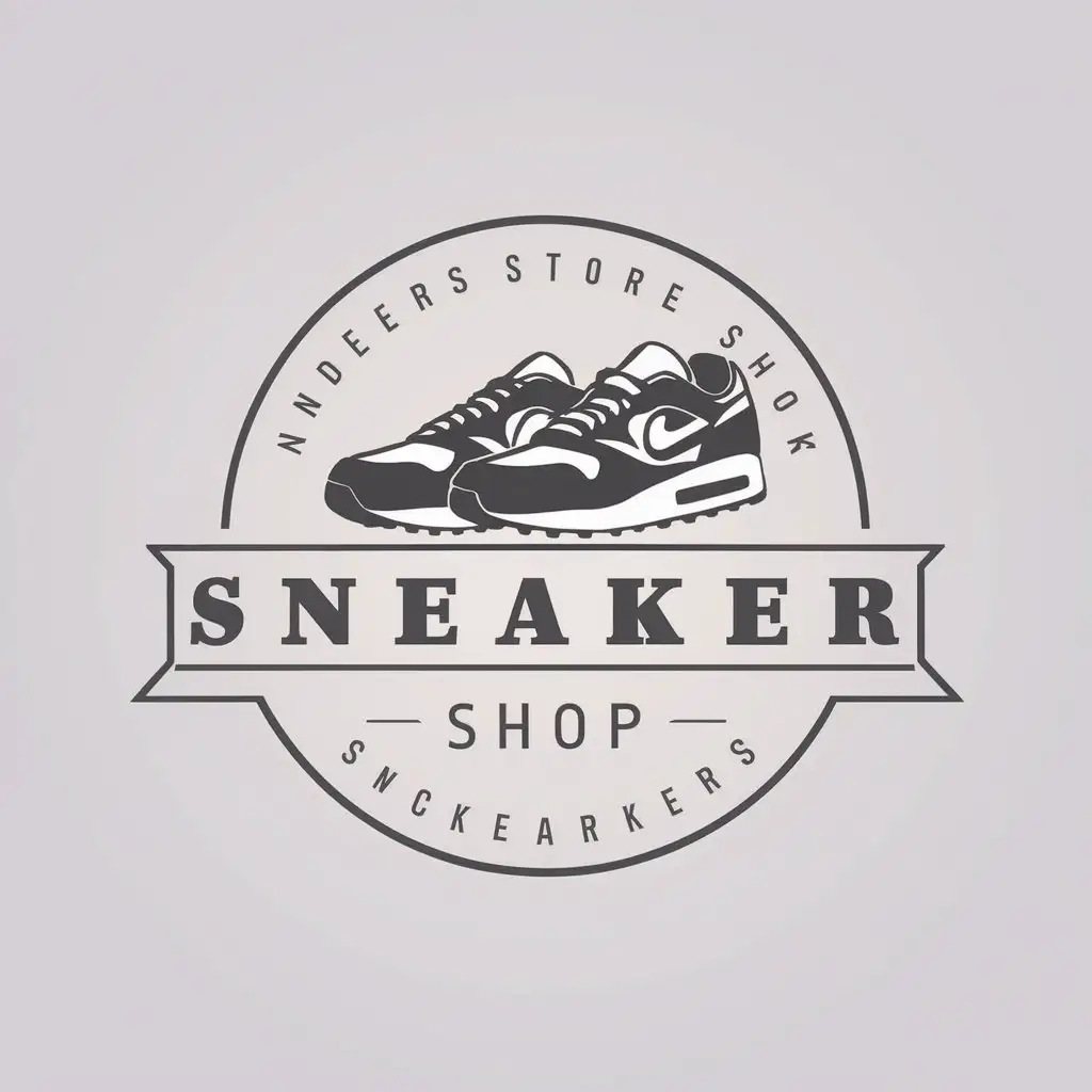 a vector logo design,with the text "sneaker shop", main symbol:Sneakers,Moderate,be used in Shoe store industry,clear background