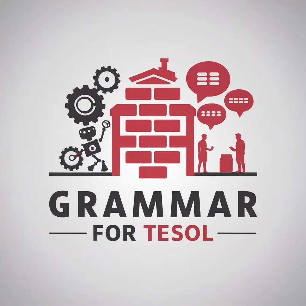 LOGO Design for Grammar for TESOL Brick Wall Building and Gears with AI Robot