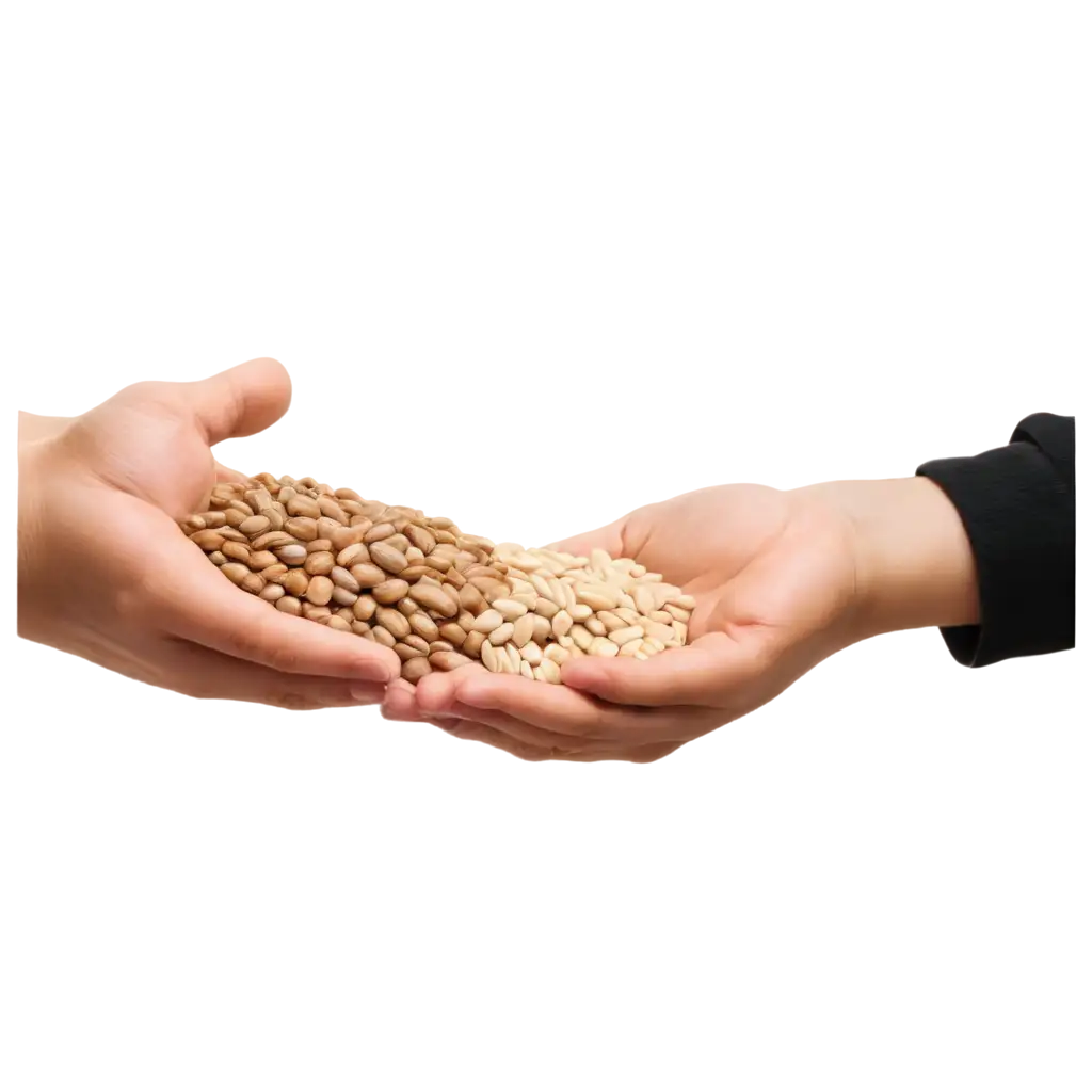 Hands-Full-of-Grains-Sharing-to-an-Empty-Hand-Inspiring-PNG-Image-Creation