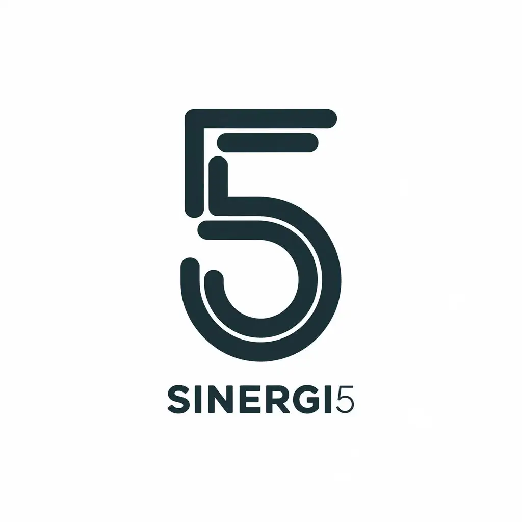 LOGO-Design-for-Sinergi-5-Modern-Number-5-Symbol-in-Minimalist-Style