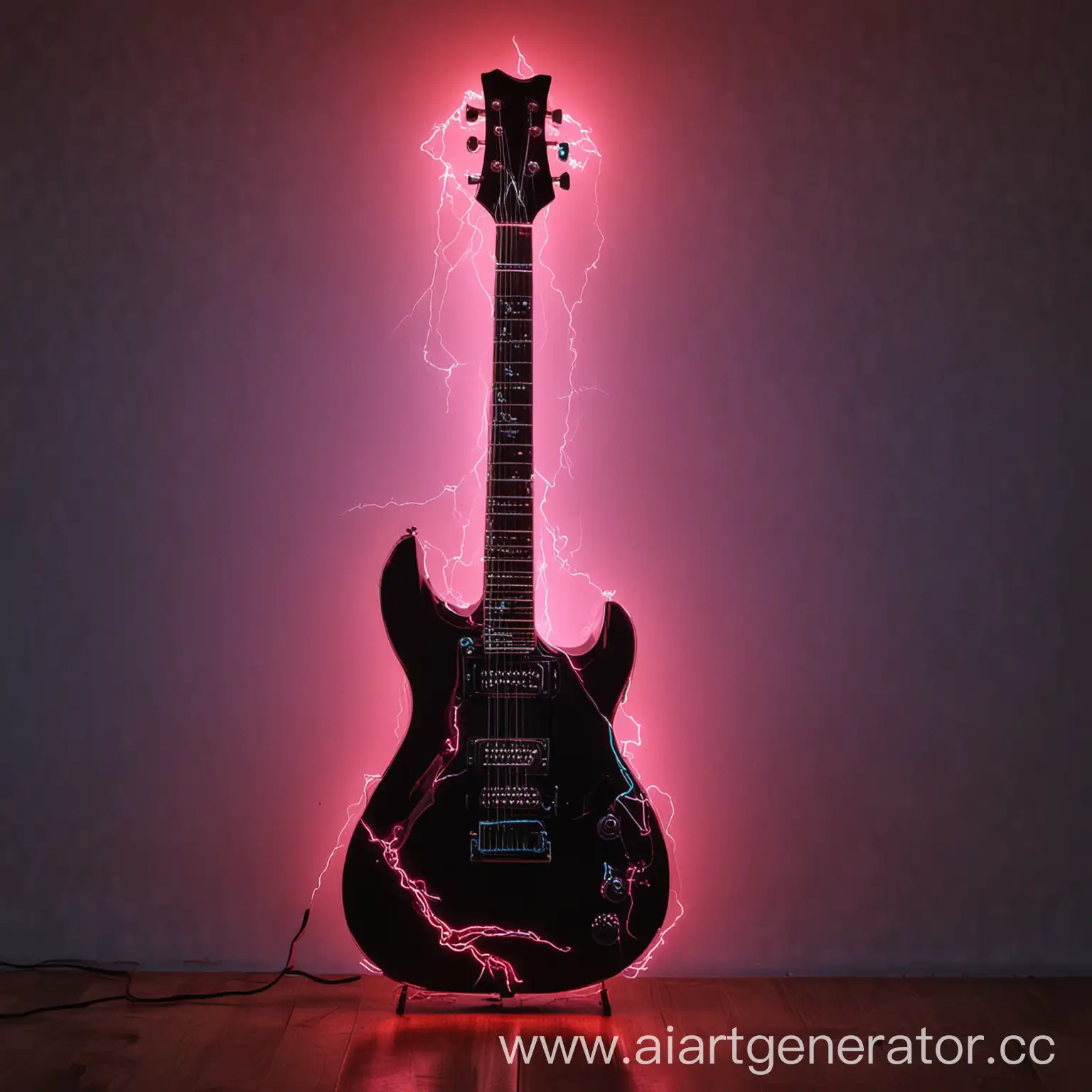 Neon-Guitar-with-Lightning-Effects