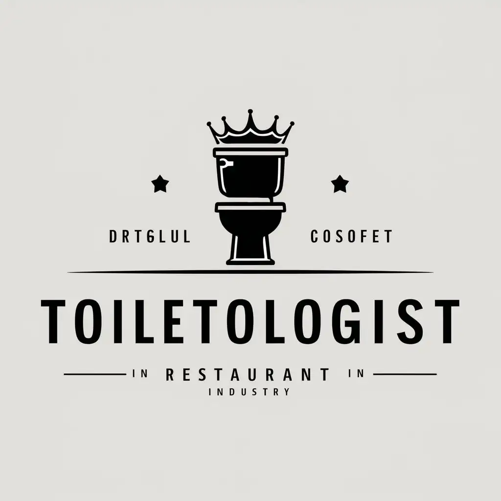 a vector logo design,with the text "Toiletologist", main symbol:King's toilet,Moderate,be used in Restaurant industry,clear background