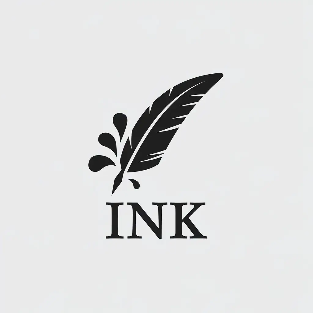 a vector logo design,with the text "INK", main symbol:Ink,Minimalistic,be used in Book store industry,clear background