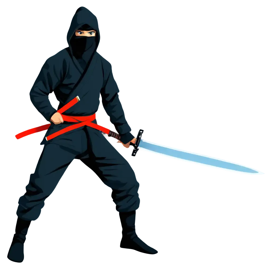 Dynamic-Ninja-with-Sword-PNG-Image-Set-Against-a-Lush-Natural-Background-for-Stunning-Visuals