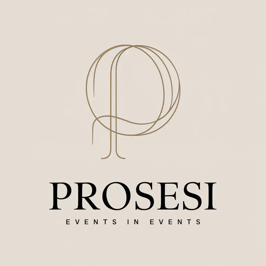 a vector logo design,with the text "Prosesi", main symbol:Icon P shaped elegantly with a special nuance,complex,be used in Events industry,clear background