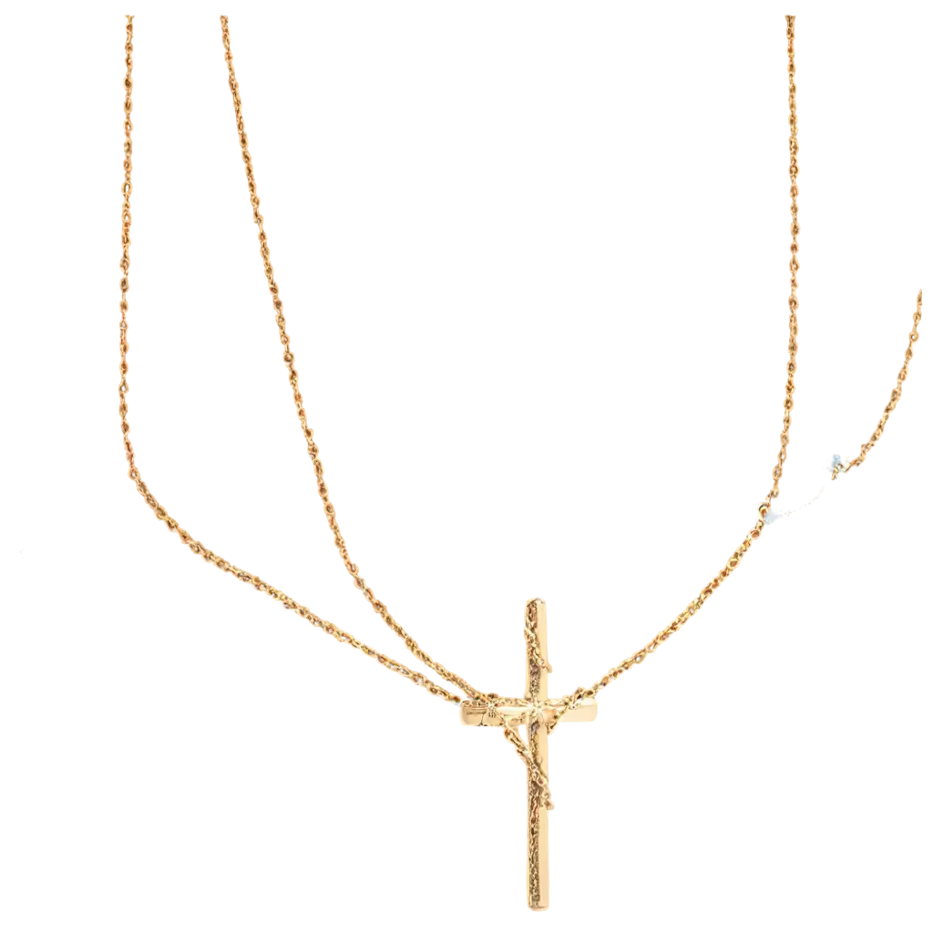 Elegant-Little-Cross-Necklace-Gold-PNG-Image-for-Versatile-Use