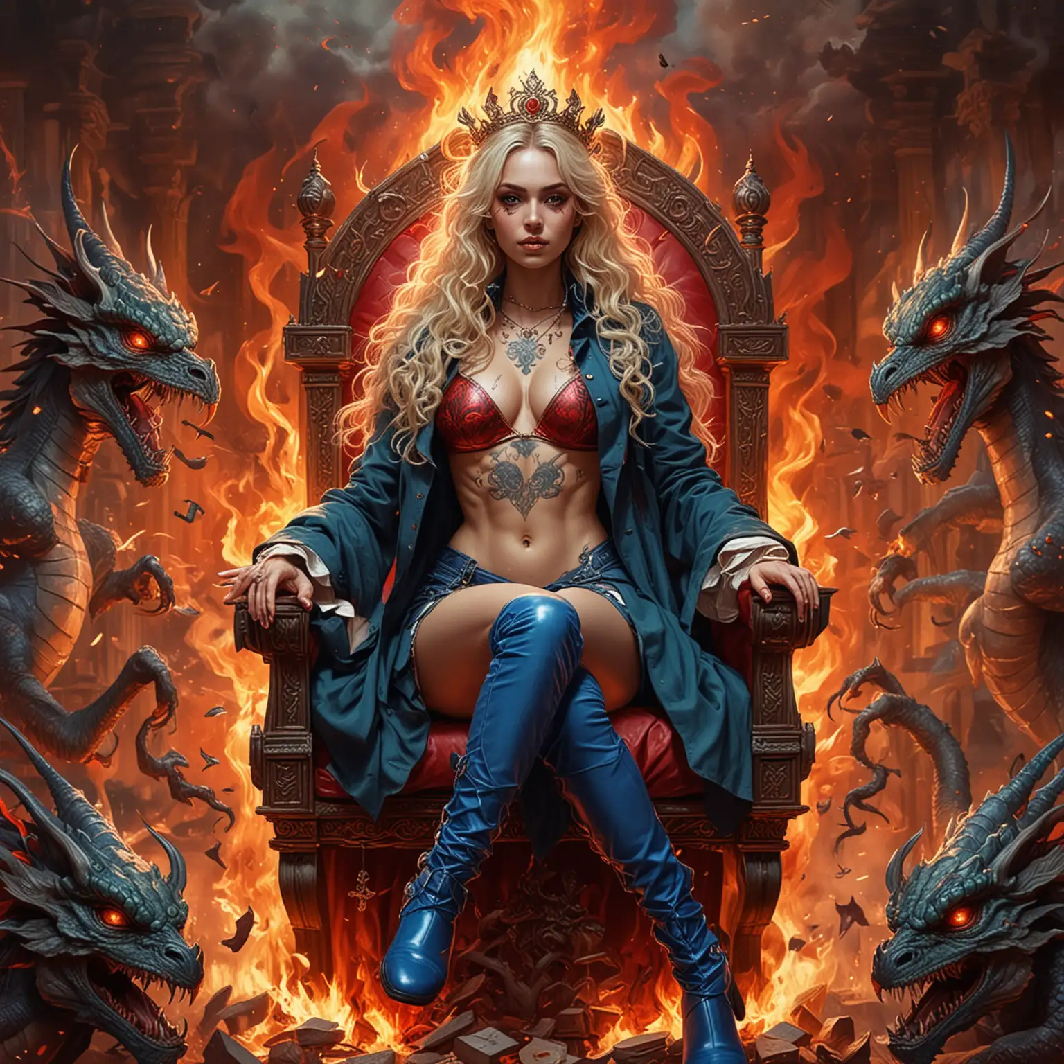 Adolescent Empress Goddesses and Alien Sorceresses in Fiery Battle