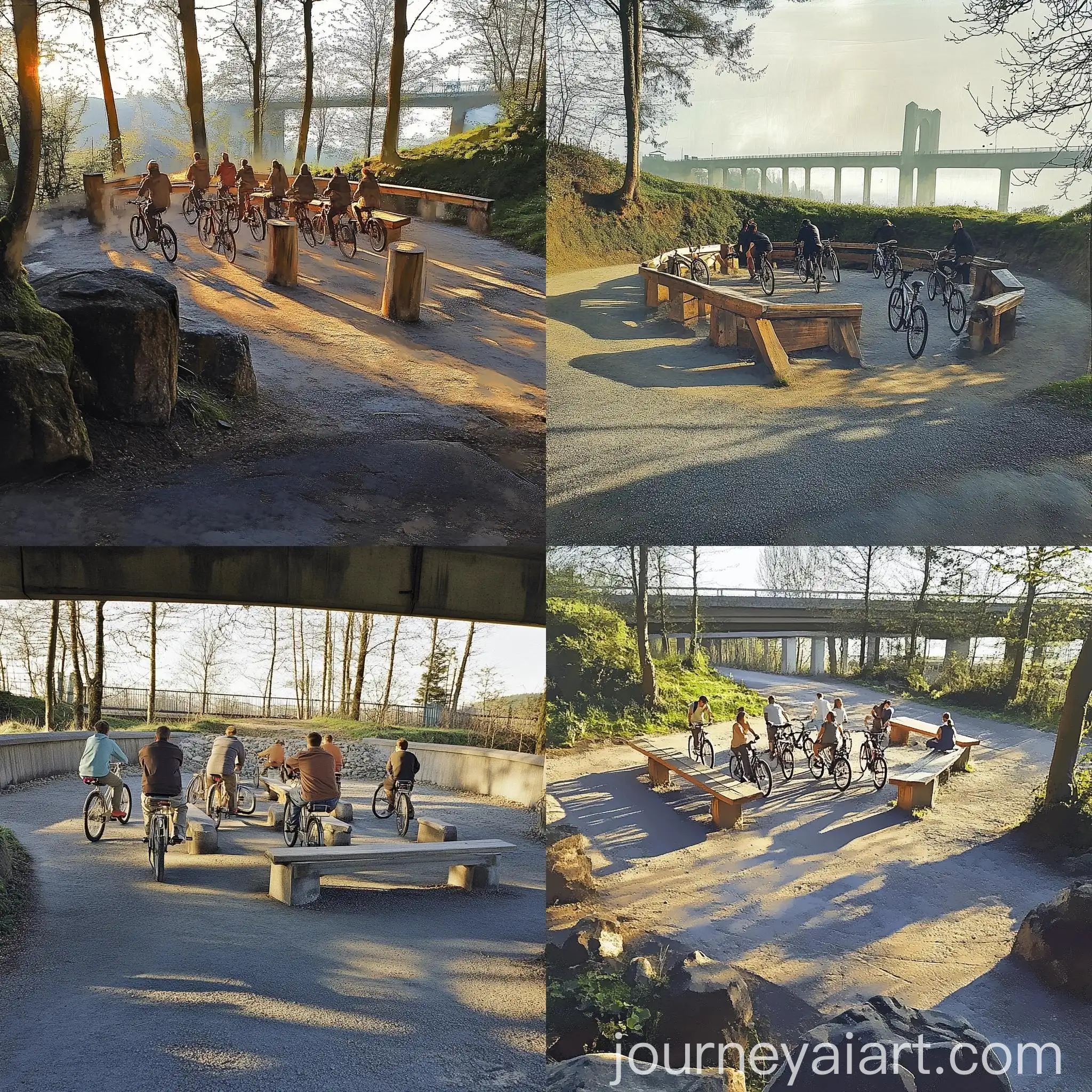 Group-Cycling-to-BBQ-Place-and-Bridge-Adventure