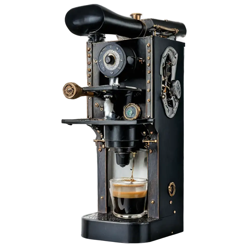 Steam-Punk-Coffee-Machine-with-Cap-of-Coffee-PNG-Image-Enhance-Your-Digital-Collection