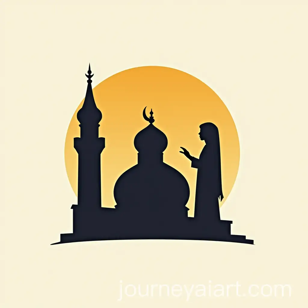 Storyteller-Silhouette-in-Front-of-Mosque-Logo-Design