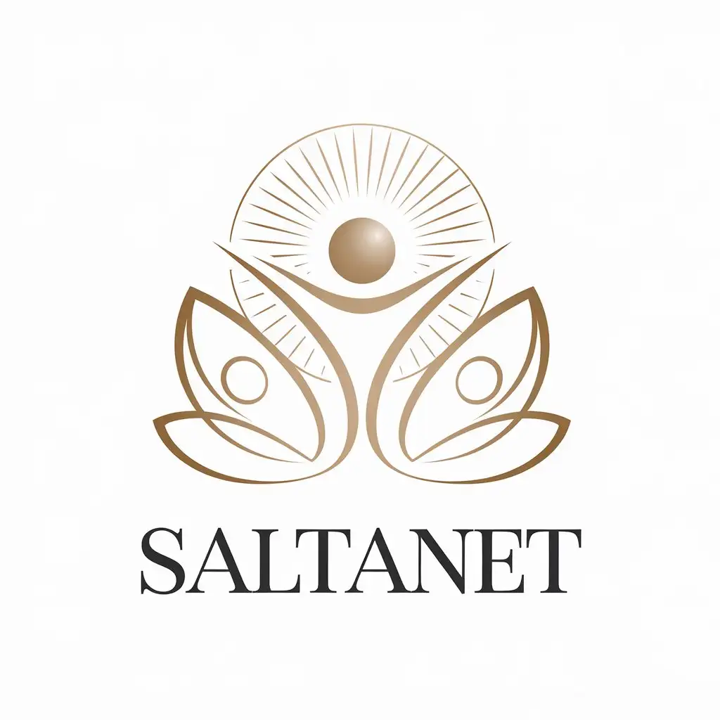 a vector logo design,with the text "Saltanet", main symbol:Bright person,Minimalistic,be used in Beauty Spa industry,clear background