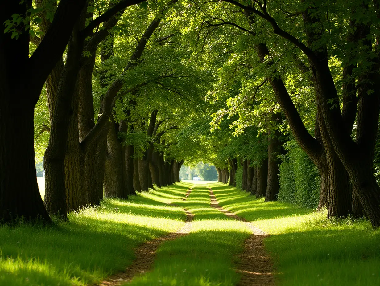 Sunlit-Oak-Treelined-Pathway-A-Serene-Nature-Escape