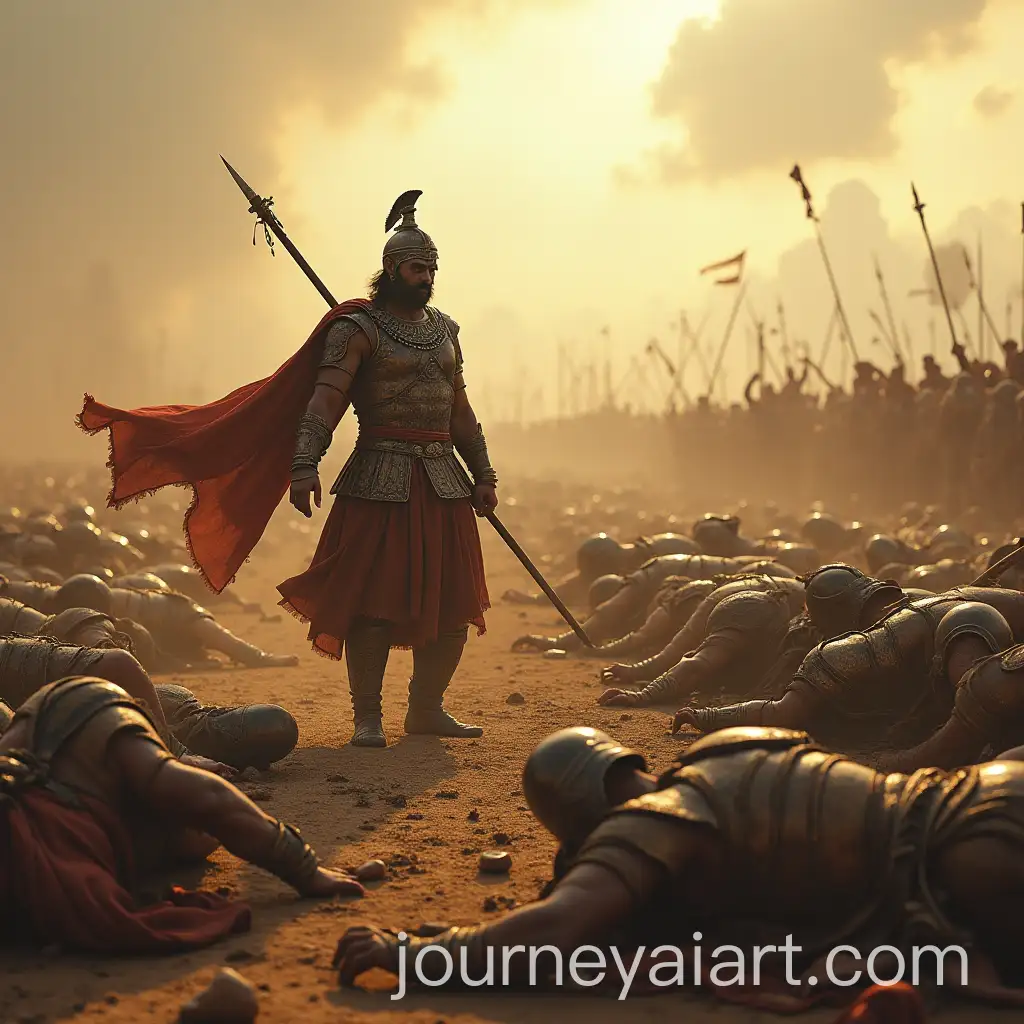 Epic-Mahabharata-Battle-SceneAI-Art-Prompt-Expansion-with-Lone-Warrior-Among-Fallen-Soldiers-and-Broken-Chariots