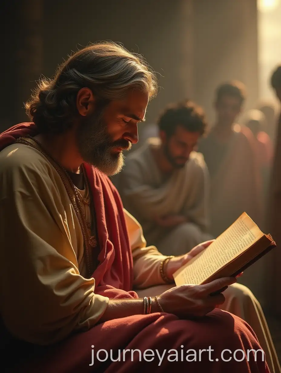 John-Receiving-a-Divine-Message-to-Write-in-Biblical-Times