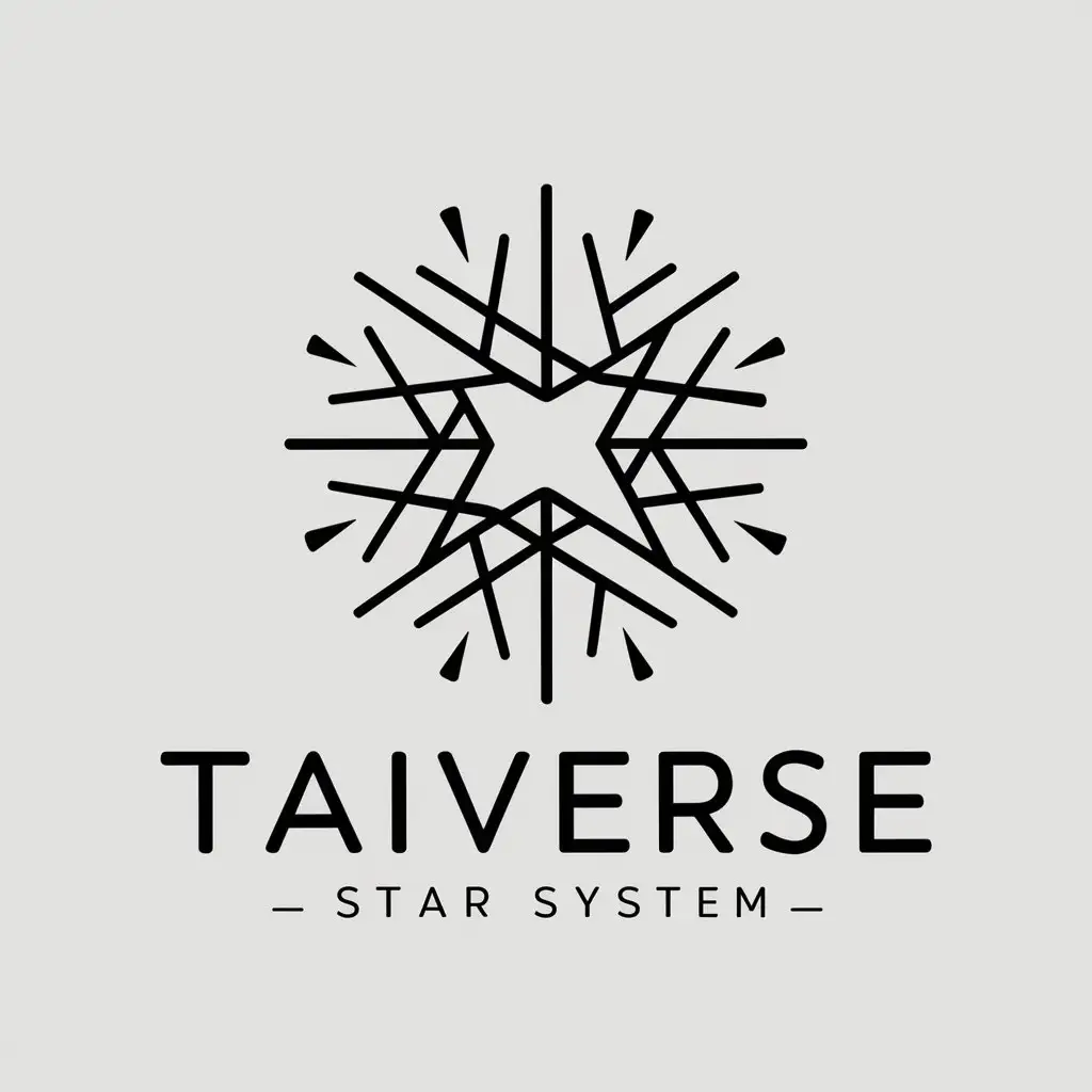 a vector logo design,with the text "Taiverse", main symbol:star system,Moderate,clear background