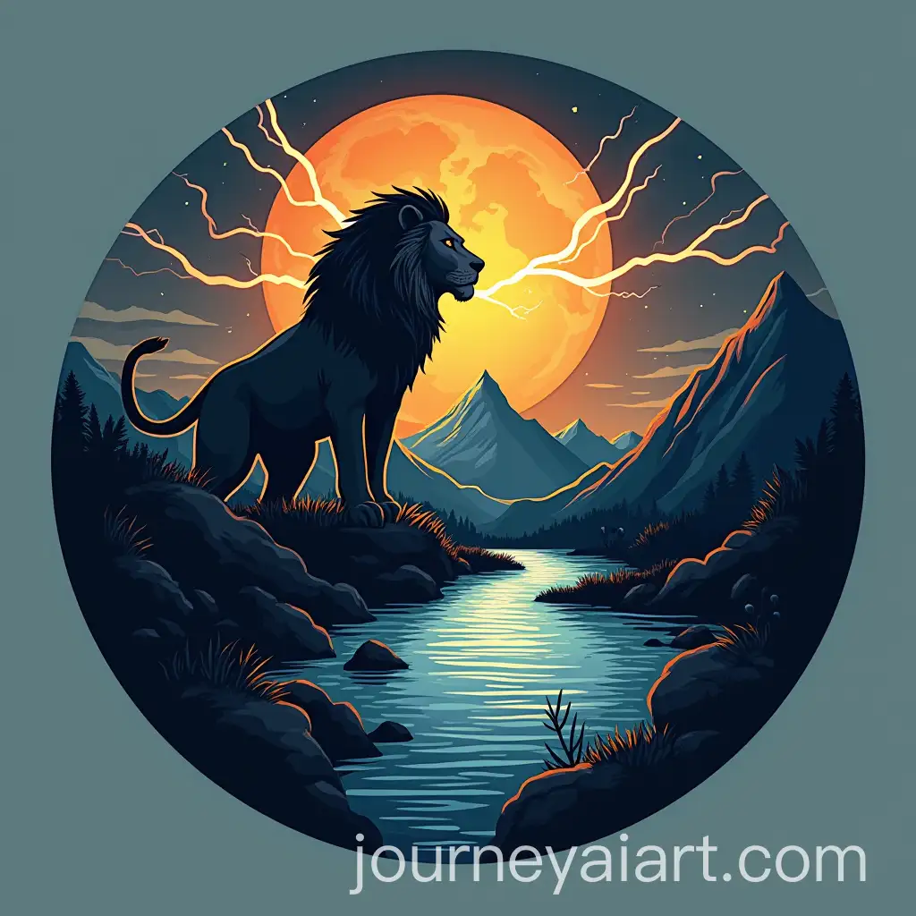 Football-Logo-Design-Lion-and-Spring-Between-Mountains