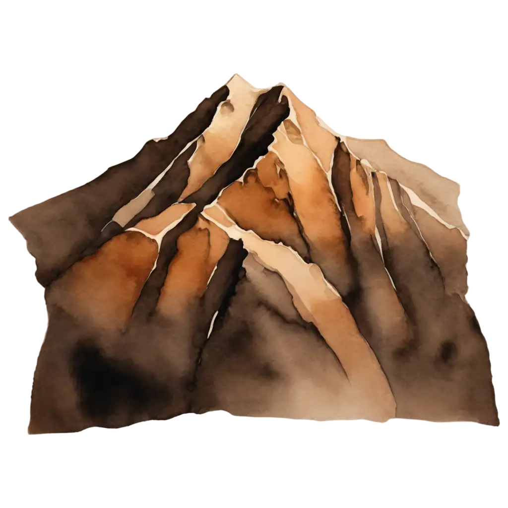 watercolour brown mountain