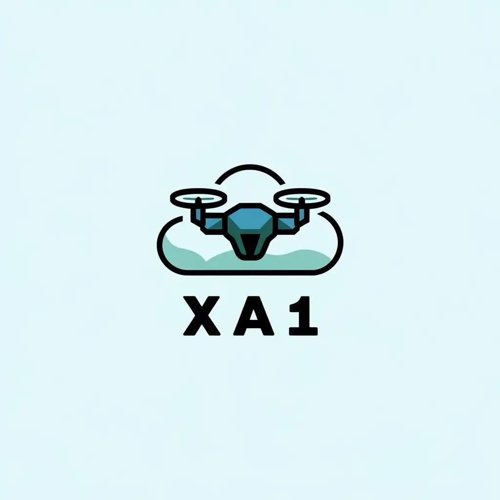 LOGO-Design-For-XA1-Sky-Blue-and-Seaweed-Green-Drone-Technology-Logo