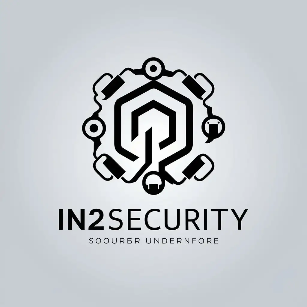 a vector logo design,with the text "In2security", main symbol:high tech, future, computer technologies,Moderate,clear background
