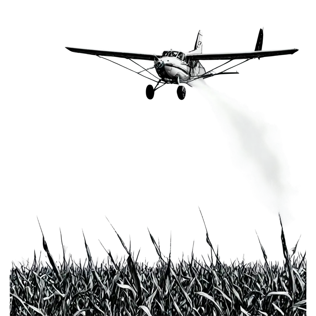 Create-a-HighQuality-PNG-Drawing-Small-Plane-Spraying-Herbicide-on-Corn-Plantation