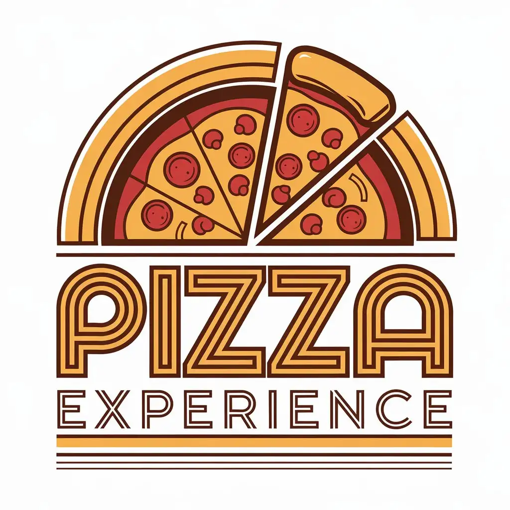 LOGO Design for Pizza Experience Retro 70s Pizza Slice with Bold Typography for Restaurant Industry