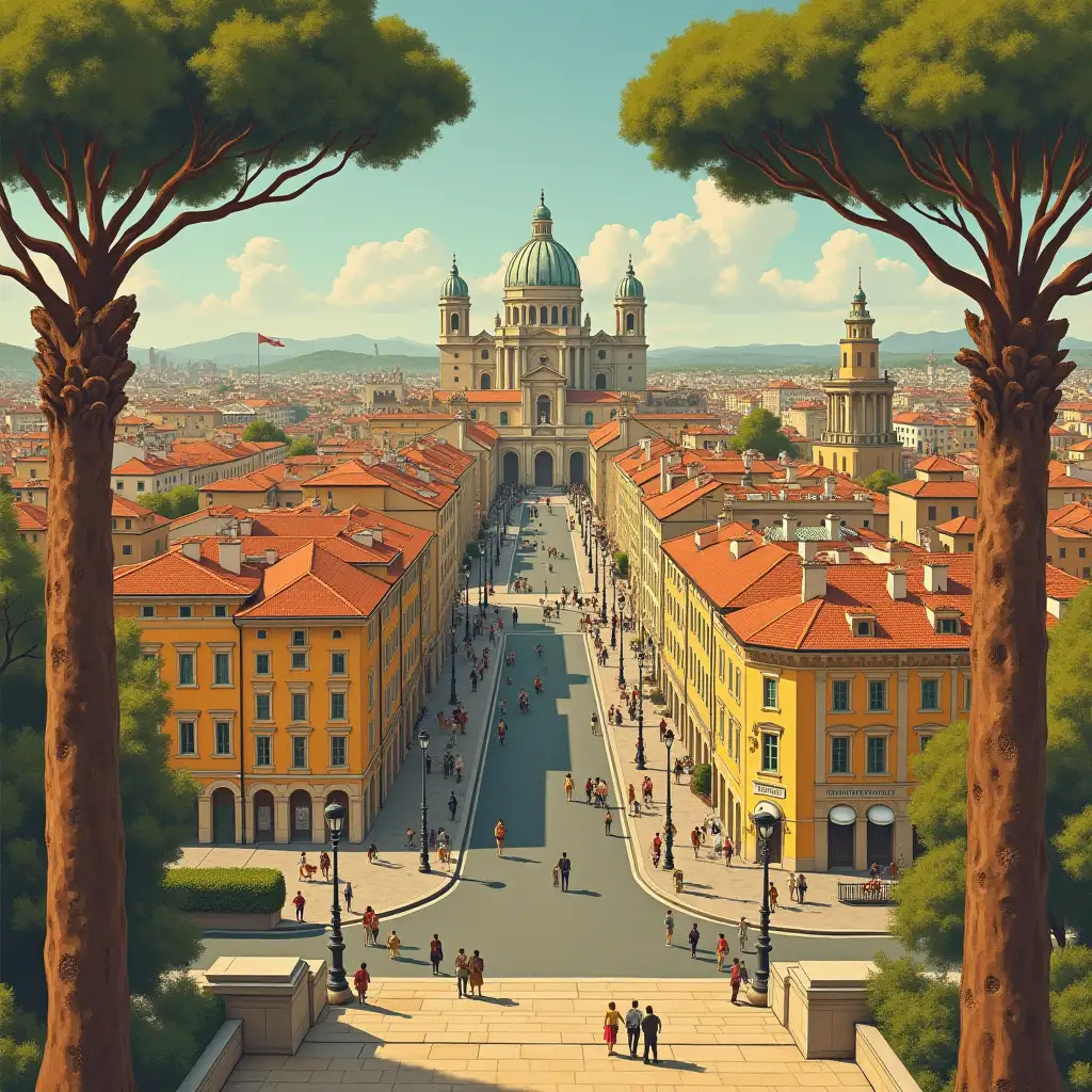 Art-Nouveau-Cityscape-of-Rome-Embodying-Vice