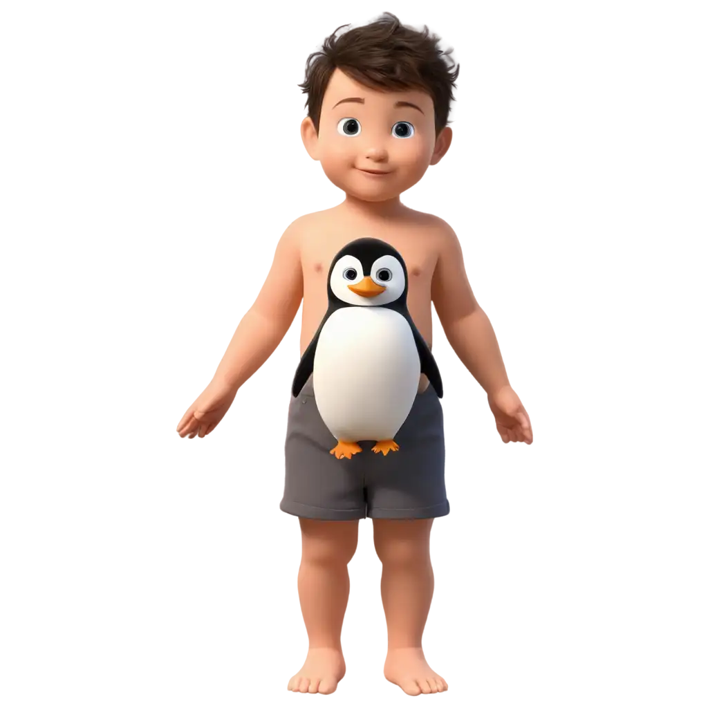 Adorable-PNG-Animation-Human-Baby-and-Penguin-Holding-Hands