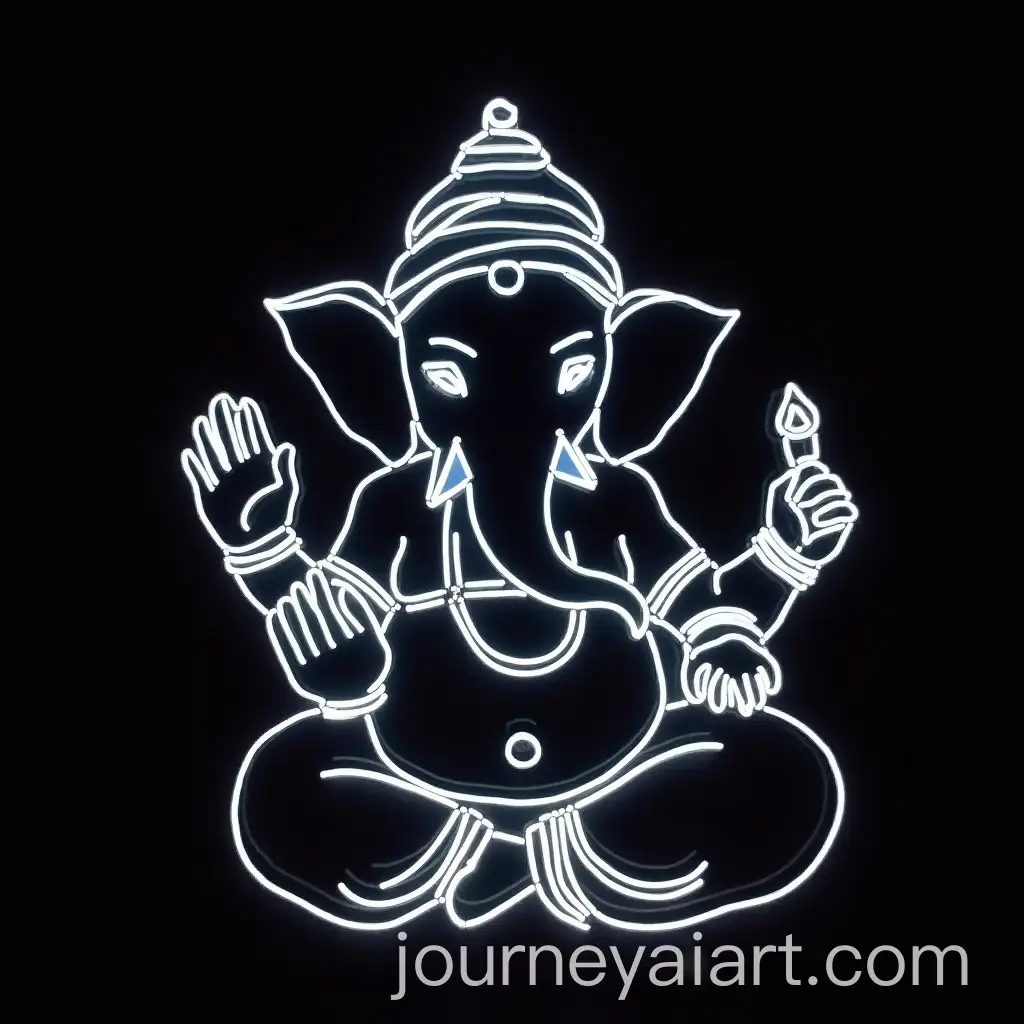 Glowing-Indian-God-Ganesha-on-Dark-Background