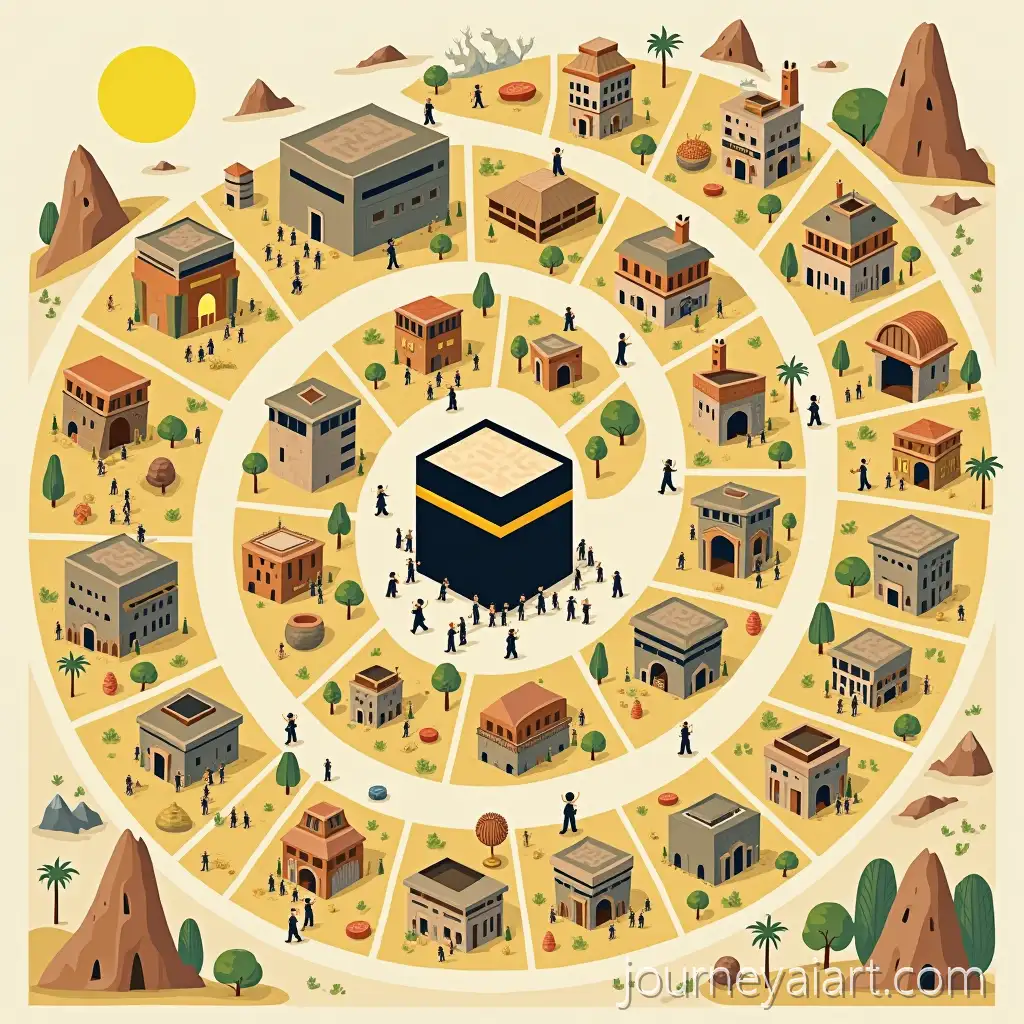 Cartoon-Spiral-Path-with-Stations-Depicting-QuranQuran-Surahs-Illustrated-Pathic-Surahs