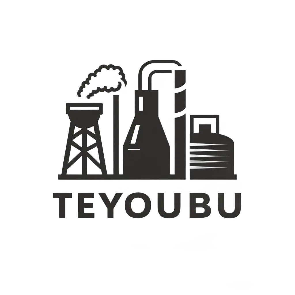 a vector logo design,with the text "teyoubu", main symbol:Oil refinery, heating furnace, oil tank,Moderate,clear background