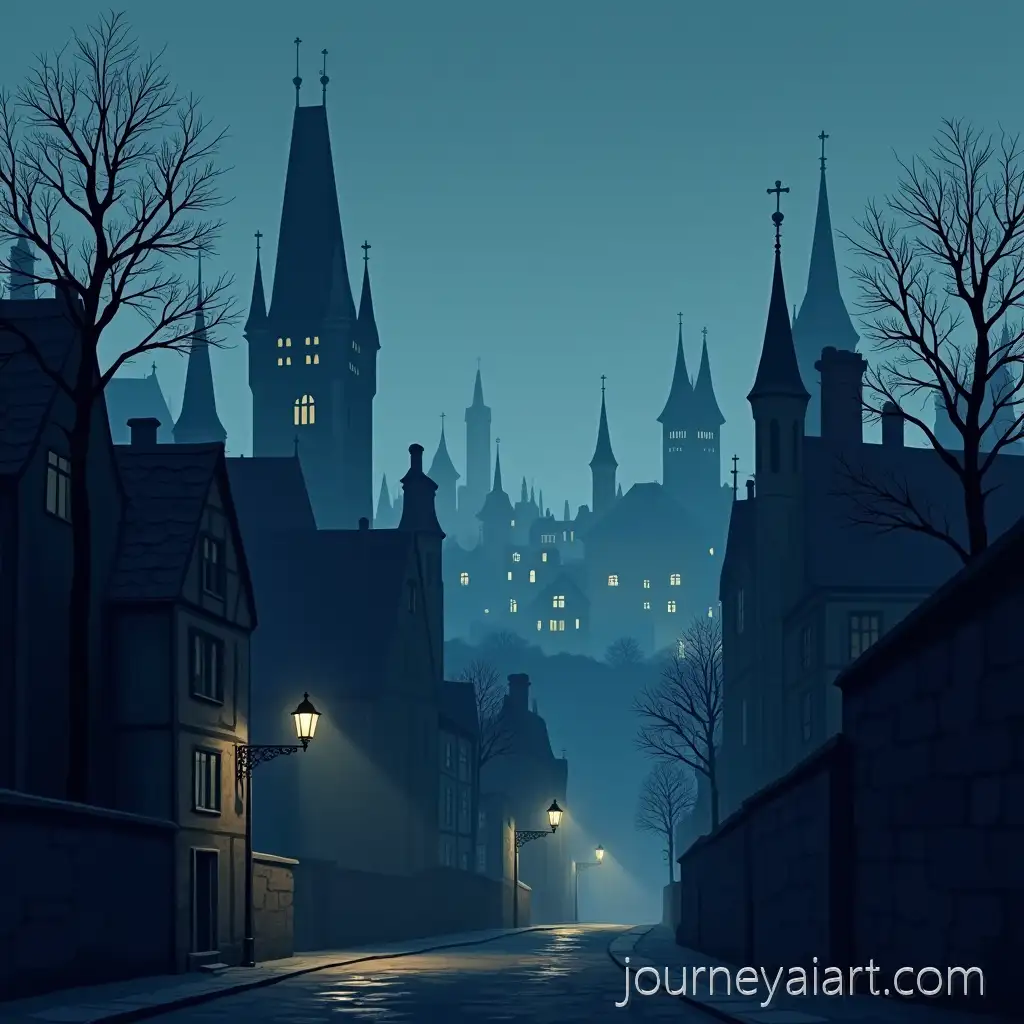 Gothic-City-Skyline-at-Night-with-Medieval-Houses-and-Street-LanternAI-Art-Prompt-Expansions