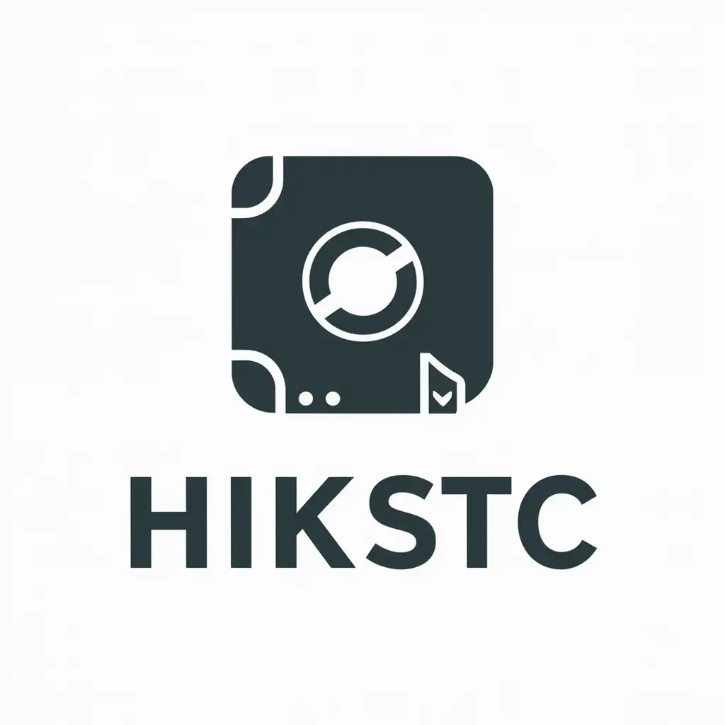 a vector logo design,with the text "HikSTC", main symbol:hard disk,Moderate,be used in Internet industry,clear background