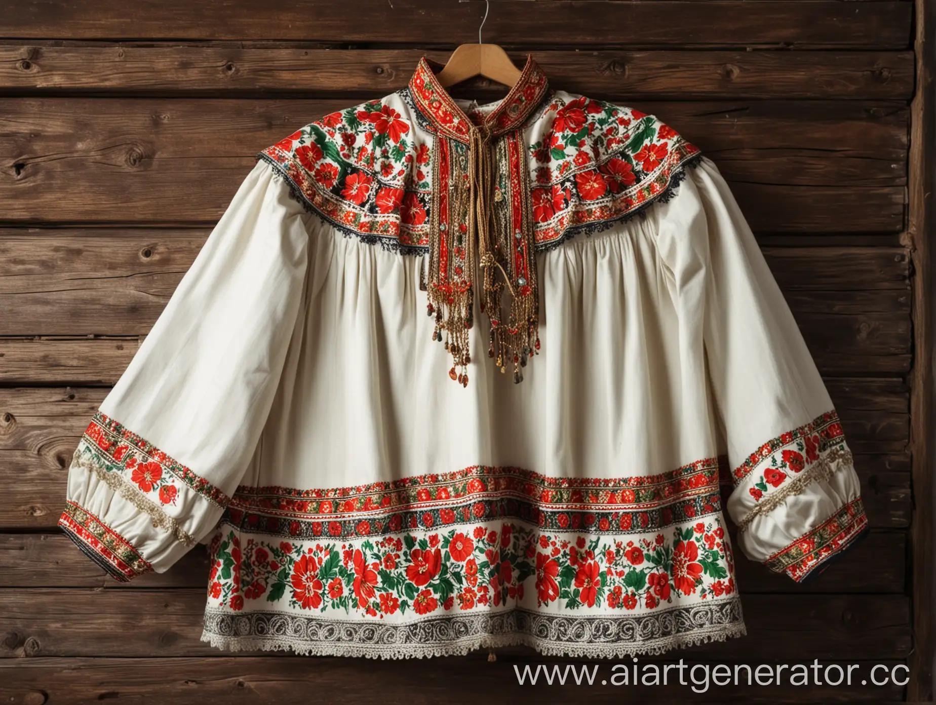 Traditional-Old-Russian-Folk-Costume-Displayed-on-Hanger