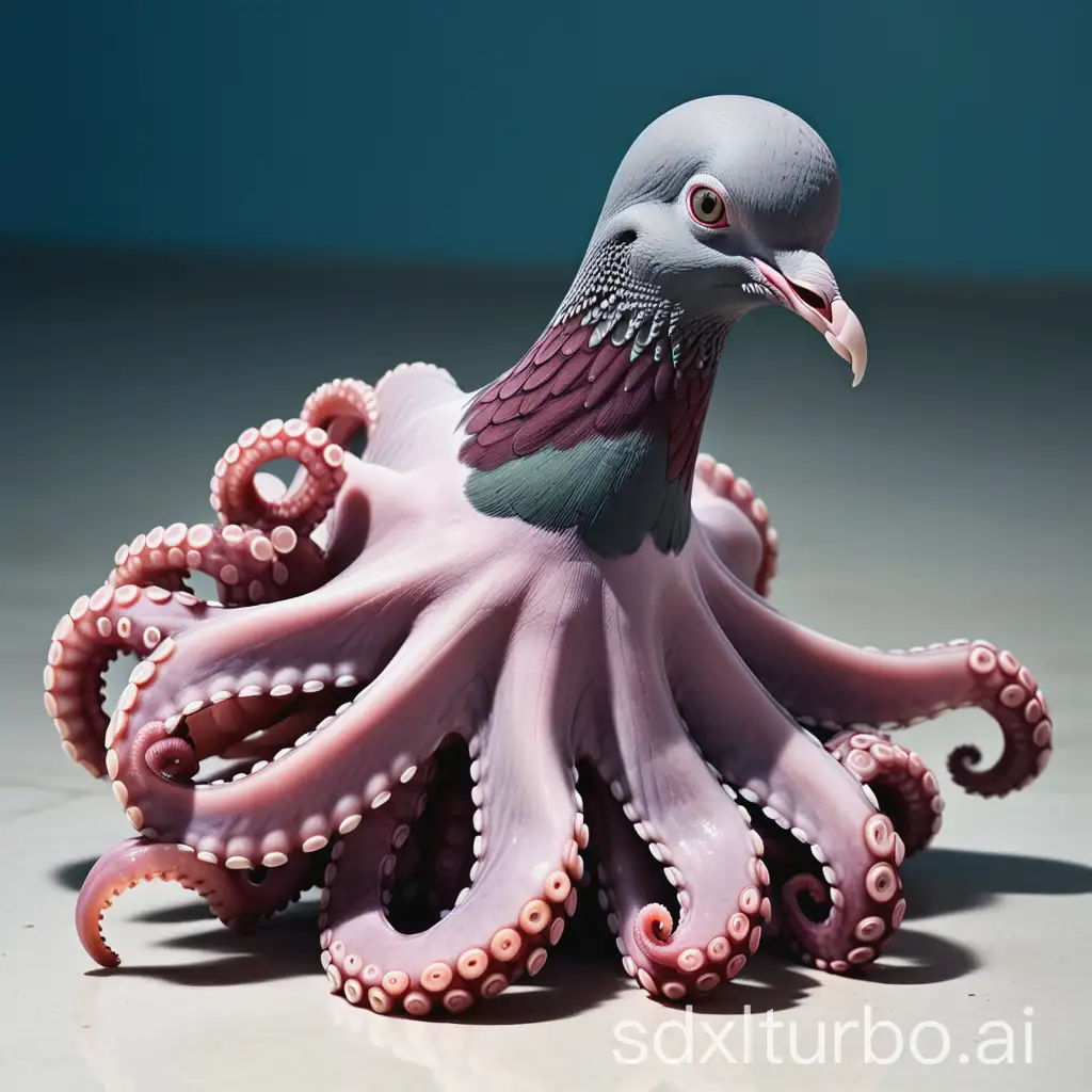 An animal which has the head of a pigeon and the body of an octopus.