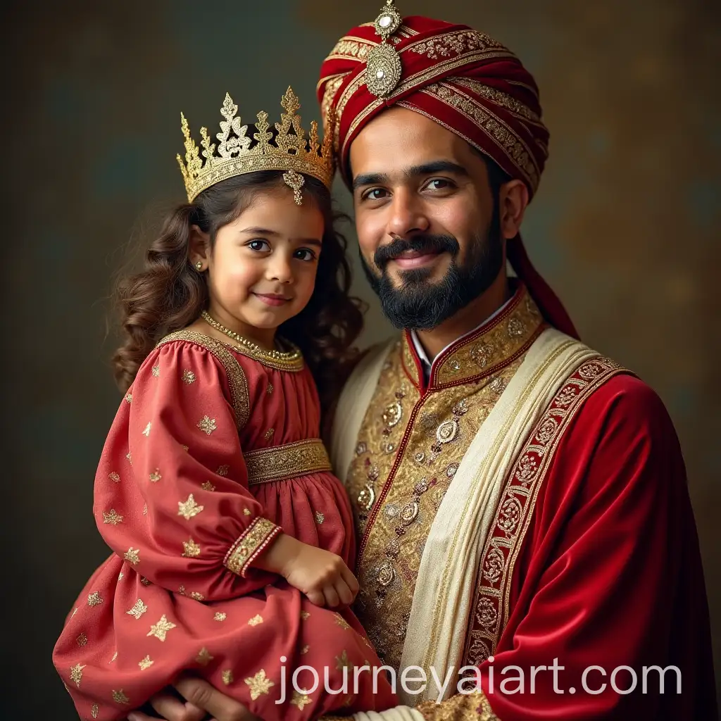 Indian-King-Holding-His-Turkish-BabyAI-Image-Prompt-Expansion-Girl-in-Traditional-Princess-Outfit