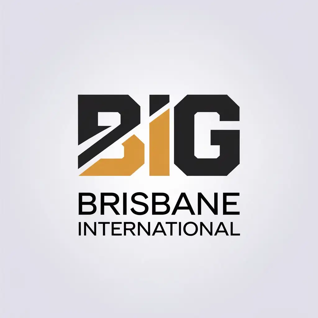 a vector logo design,with the text "Brisbane International", main symbol:BIG,Minimalistic,be used in Construction industry,clear background