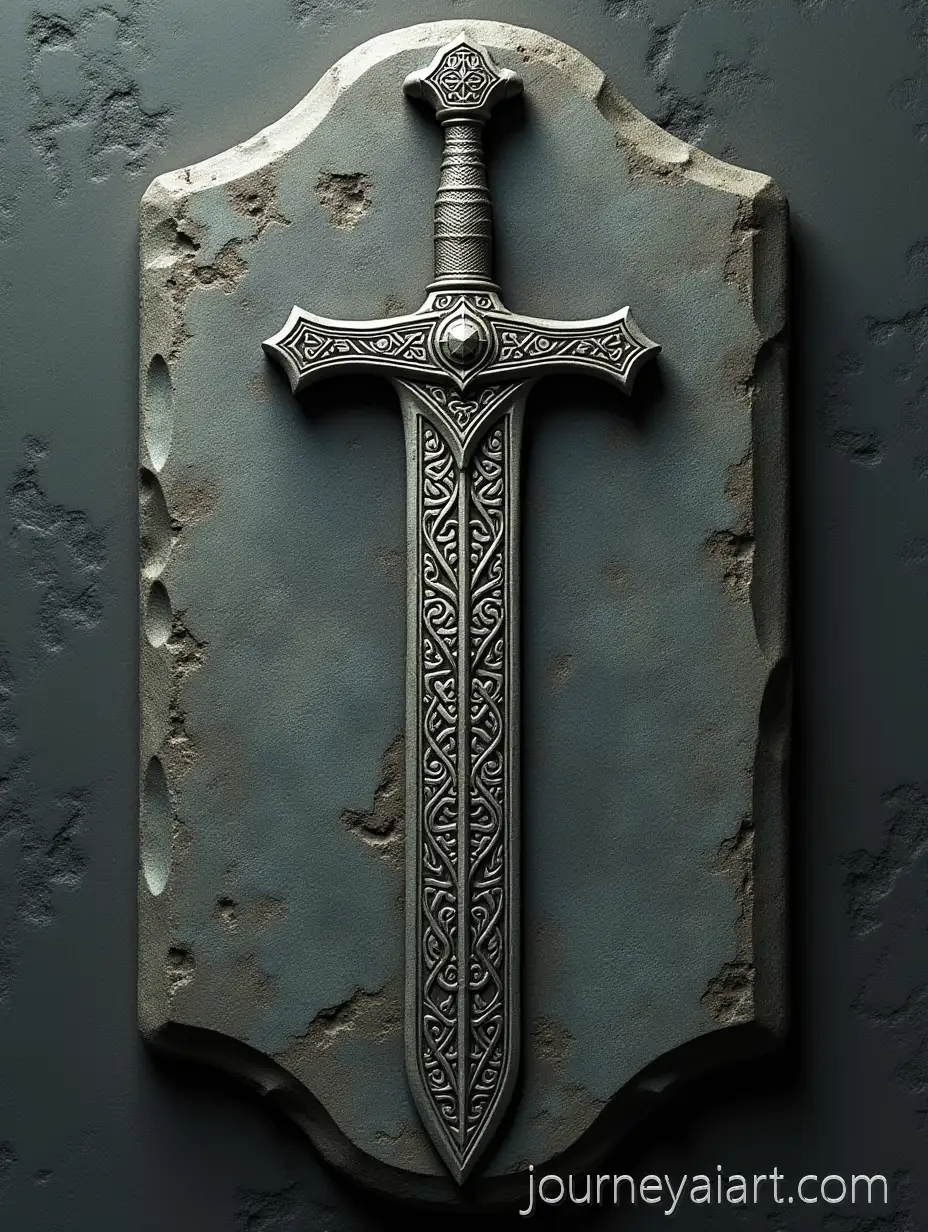 Ancient-Celtic-Sword-with-Engraved-Patterns-on-Old-Stone-3D-Style