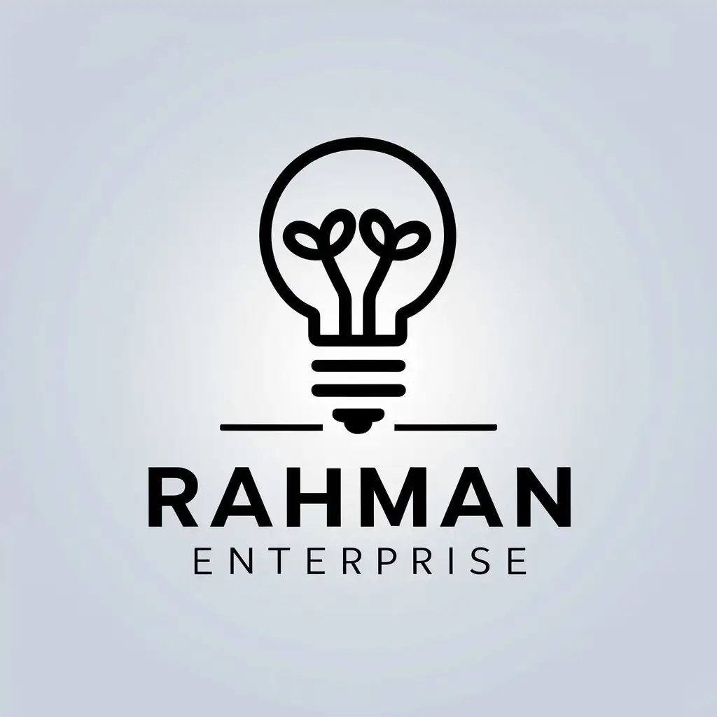 LOGO Design For Rahman Enterprise Elegant Bulb Symbol for Retail Industry