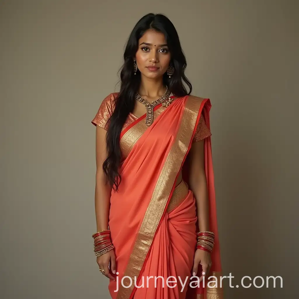 Woman-in-Traditional-Sari-with-Hourglass-Figure