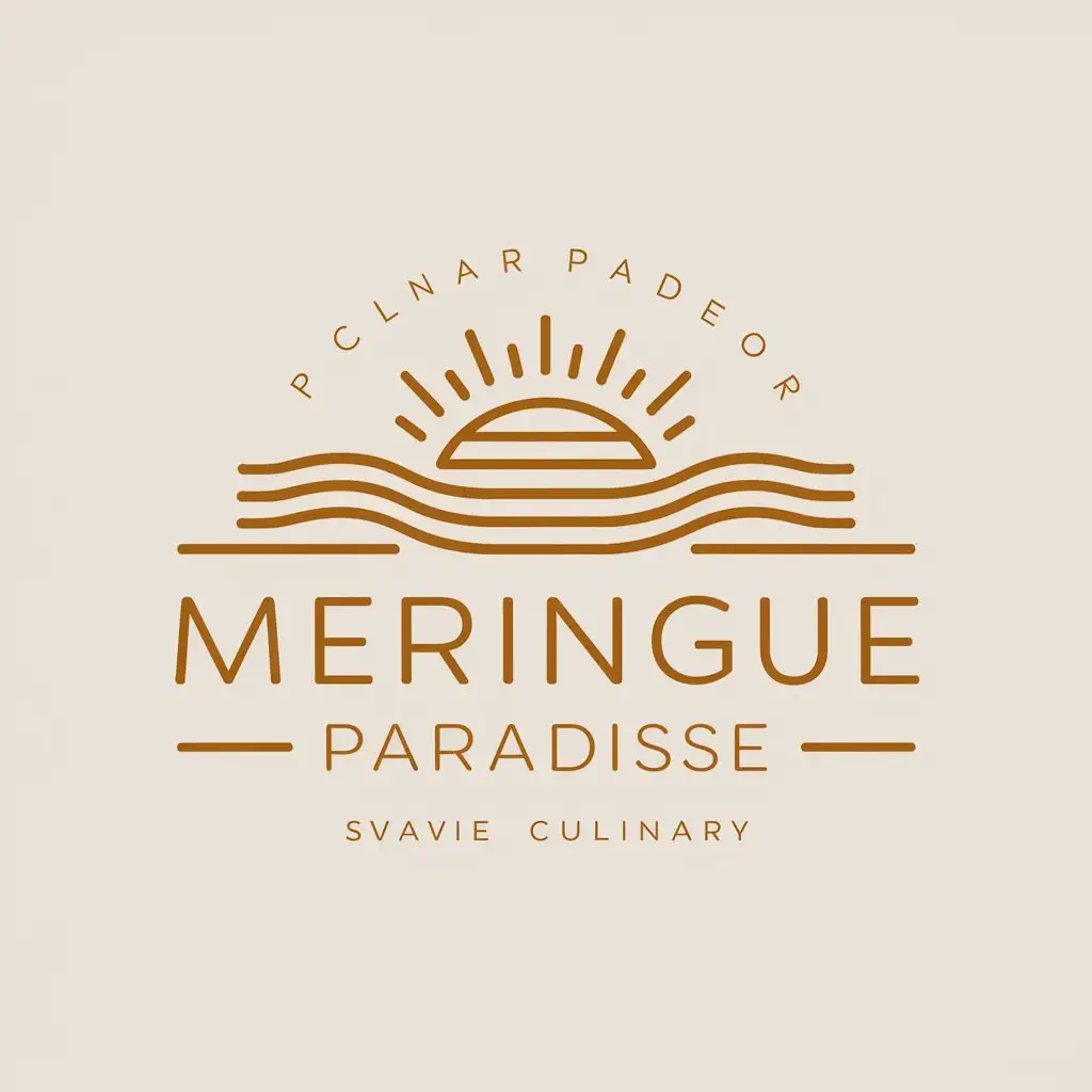 a vector logo design,with the text "Meringue paradise", main symbol:Sun,Moderate,be used in Culinary industry,clear background