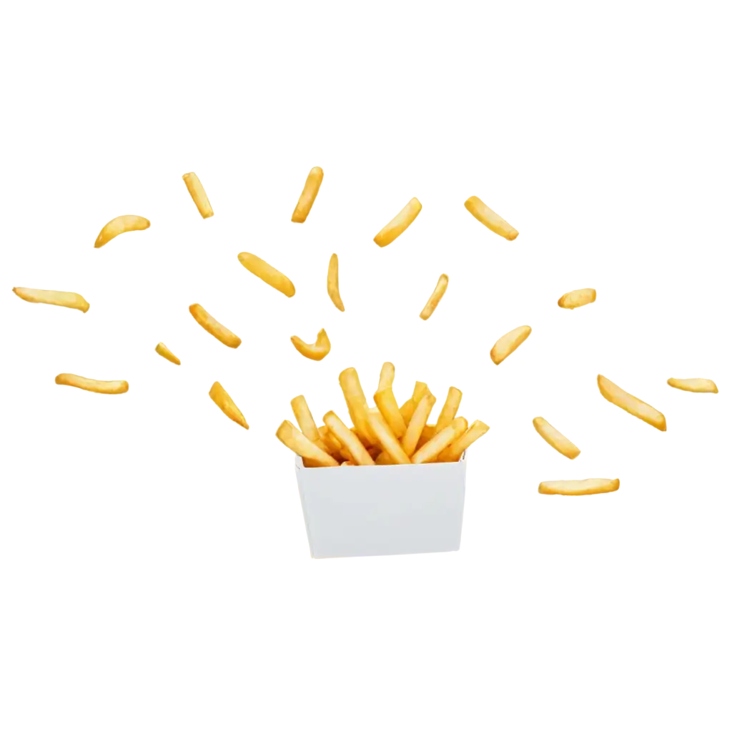 French-Fries-Floating-in-Air-PNG-HighQuality-Image-for-Versatile-Use